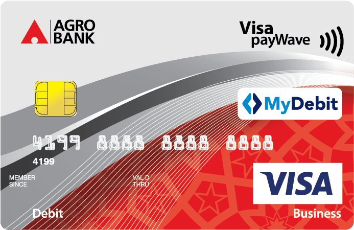 Agro Bank Visa Business Debit Card PNG Image