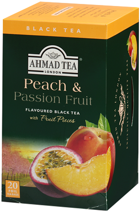 Ahmad Tea Peach Passion Fruit Flavored Black Tea PNG Image