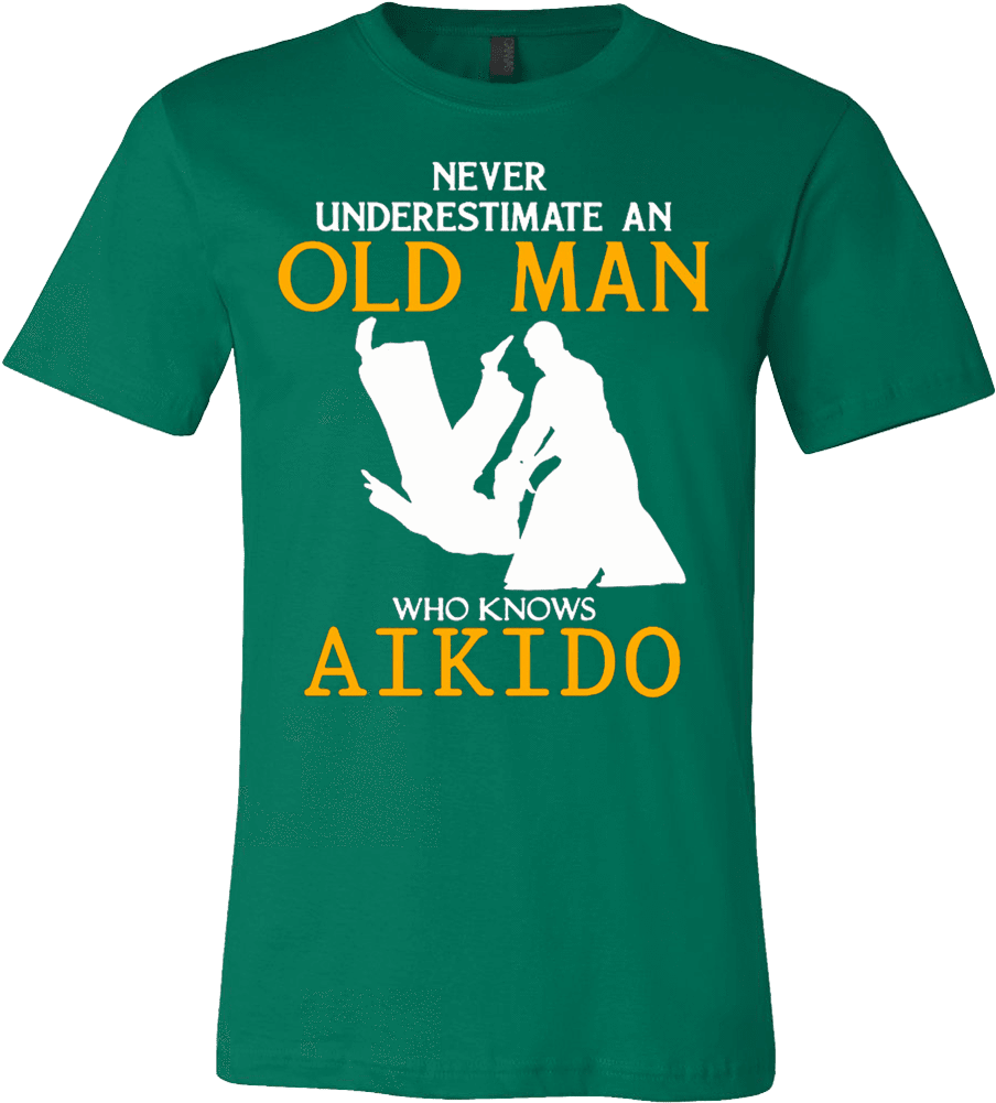 Aikido Old Man T Shirt Design PNG Image