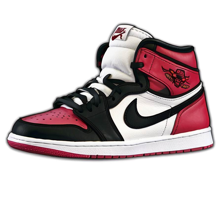 Air Jordan 1 Chicago Bulls Colorway Png Wev PNG Image