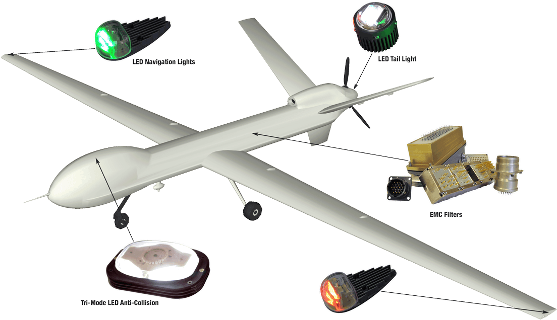 Aircraft Navigation Lighting Components PNG Image