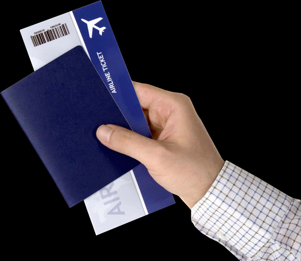 Airline Ticketand Passportin Hand PNG Image