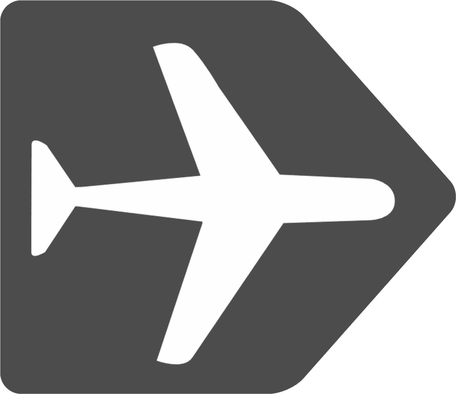 Airplane Icon Simple Graphic PNG Image