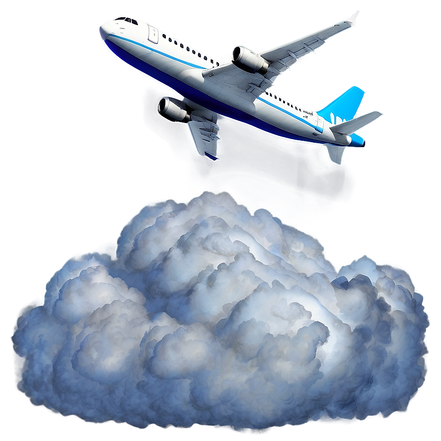 Airplane In Clouds Png Csb PNG Image