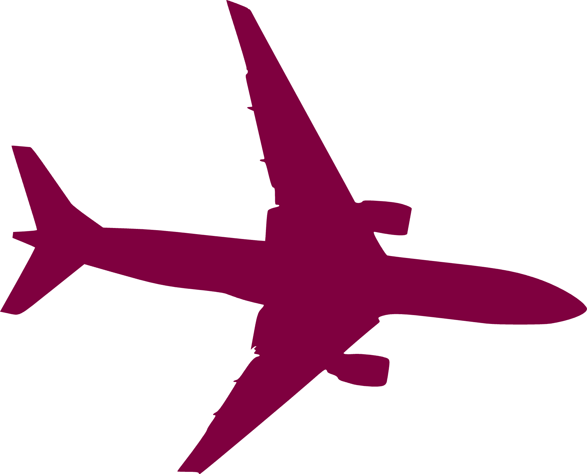 Airplane Silhouette Blue Background PNG Image