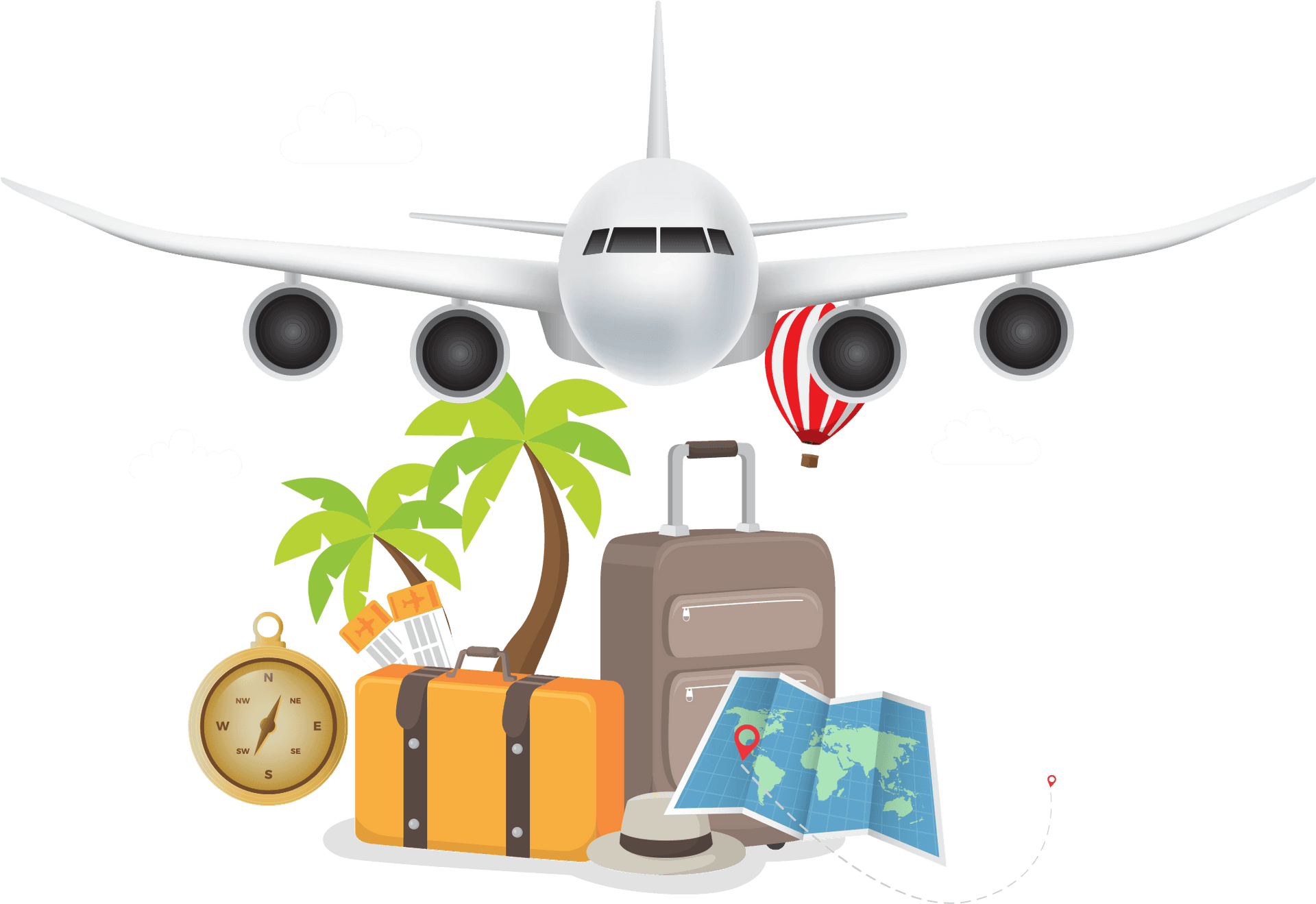 Airplaneand Travel Icons PNG Image