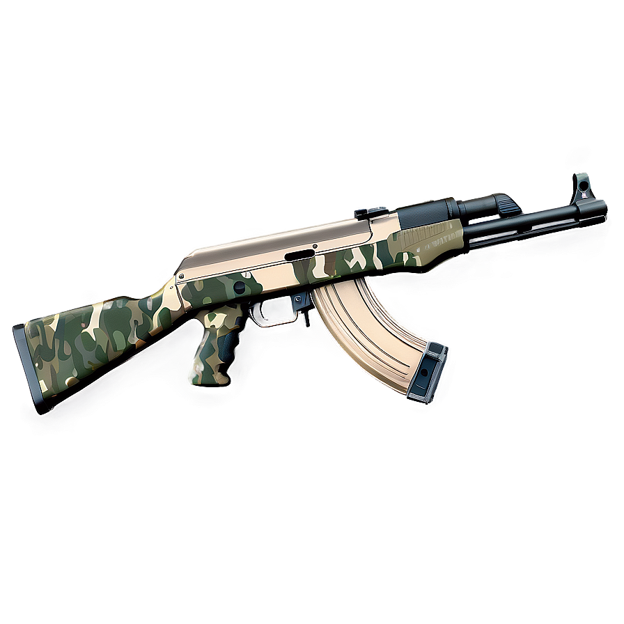 Ak 47 With Camouflage Png 05252024 PNG Image