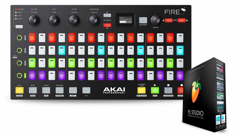 Akai Fire F L Studio Controllerand Packaging PNG Image