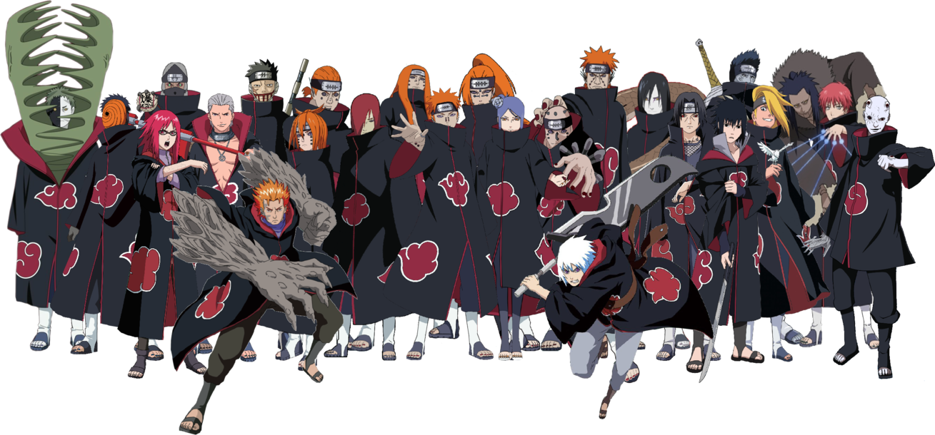 Akatsuki Group Pose Naruto Anime PNG Image