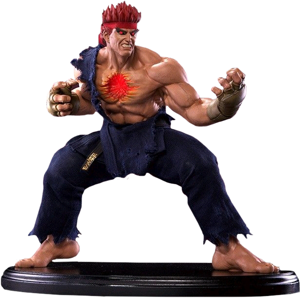 Akuma Street Fighter Statue PNG Image