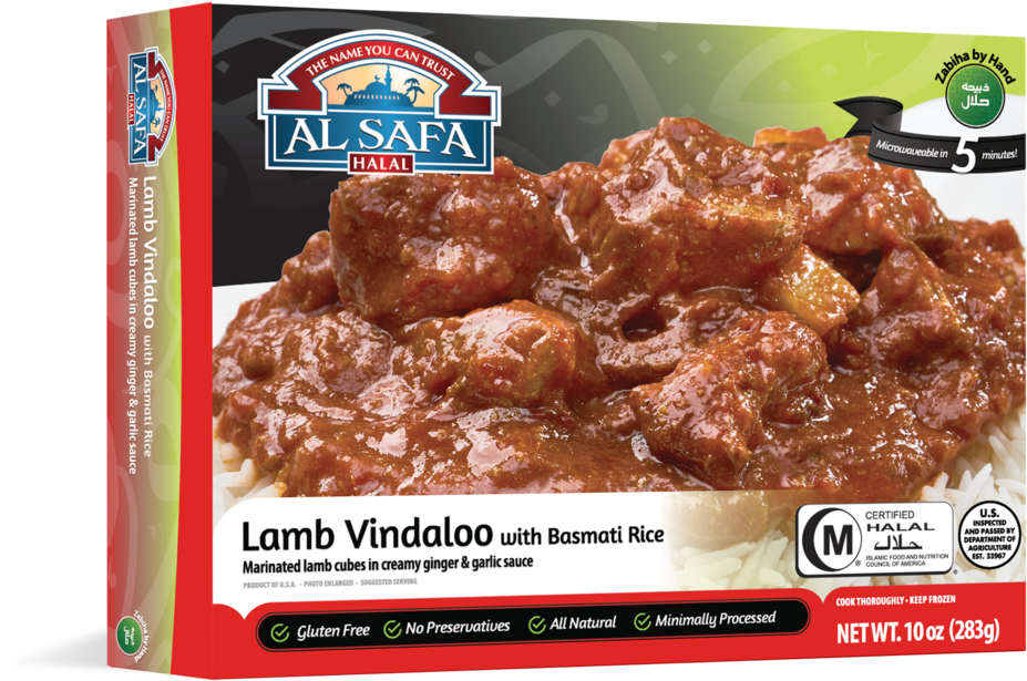 Al Safa Halal Lamb Vindaloo Frozen Meal PNG Image