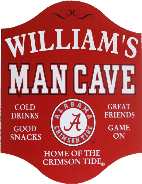 Alabama Crimson Tide Man Cave Sign PNG Image