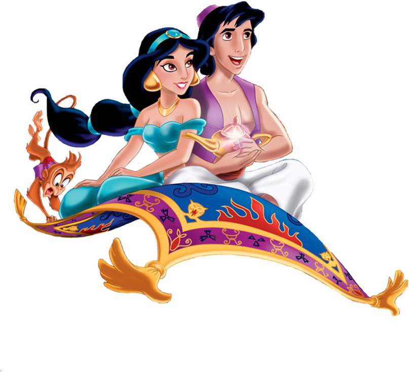 Aladdinand Jasmine Magic Carpet Ride PNG Image