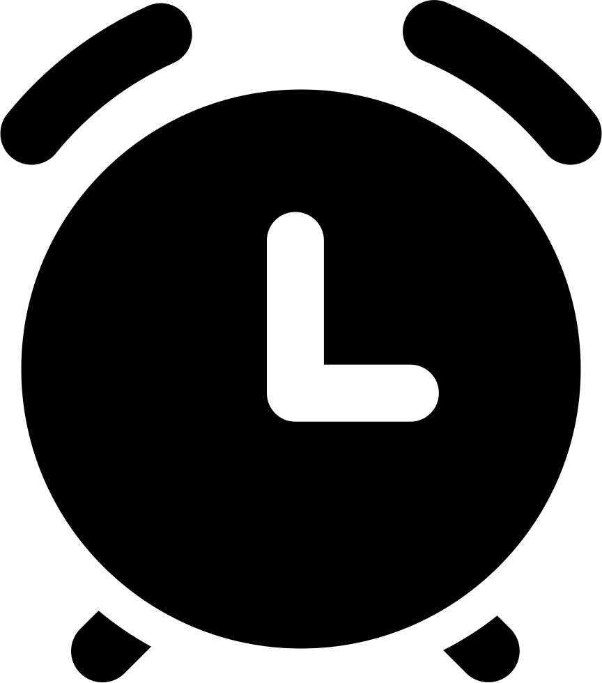 Alarm Clock Icon Blackand White PNG Image