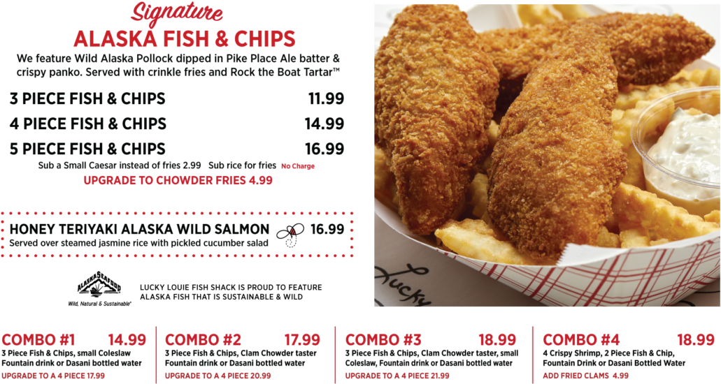 Alaska Fishand Chips Menu PNG Image