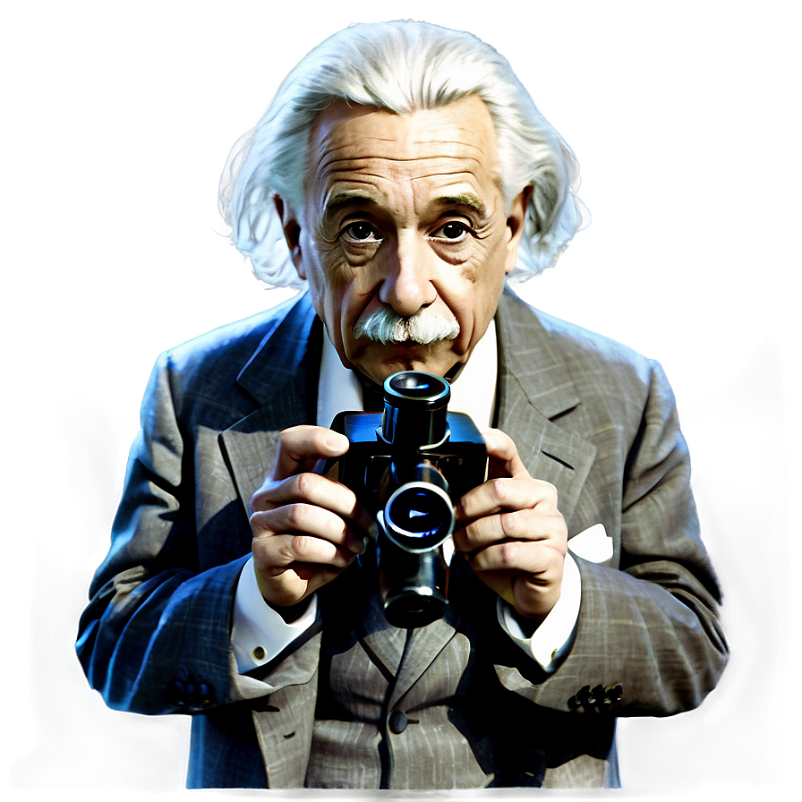 Albert Einstein With Microscope Png Ada82 PNG Image