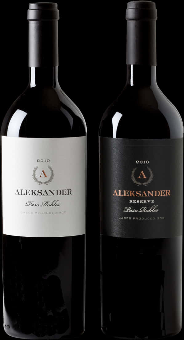 Aleksander Wine Bottles2010 Vintage PNG Image