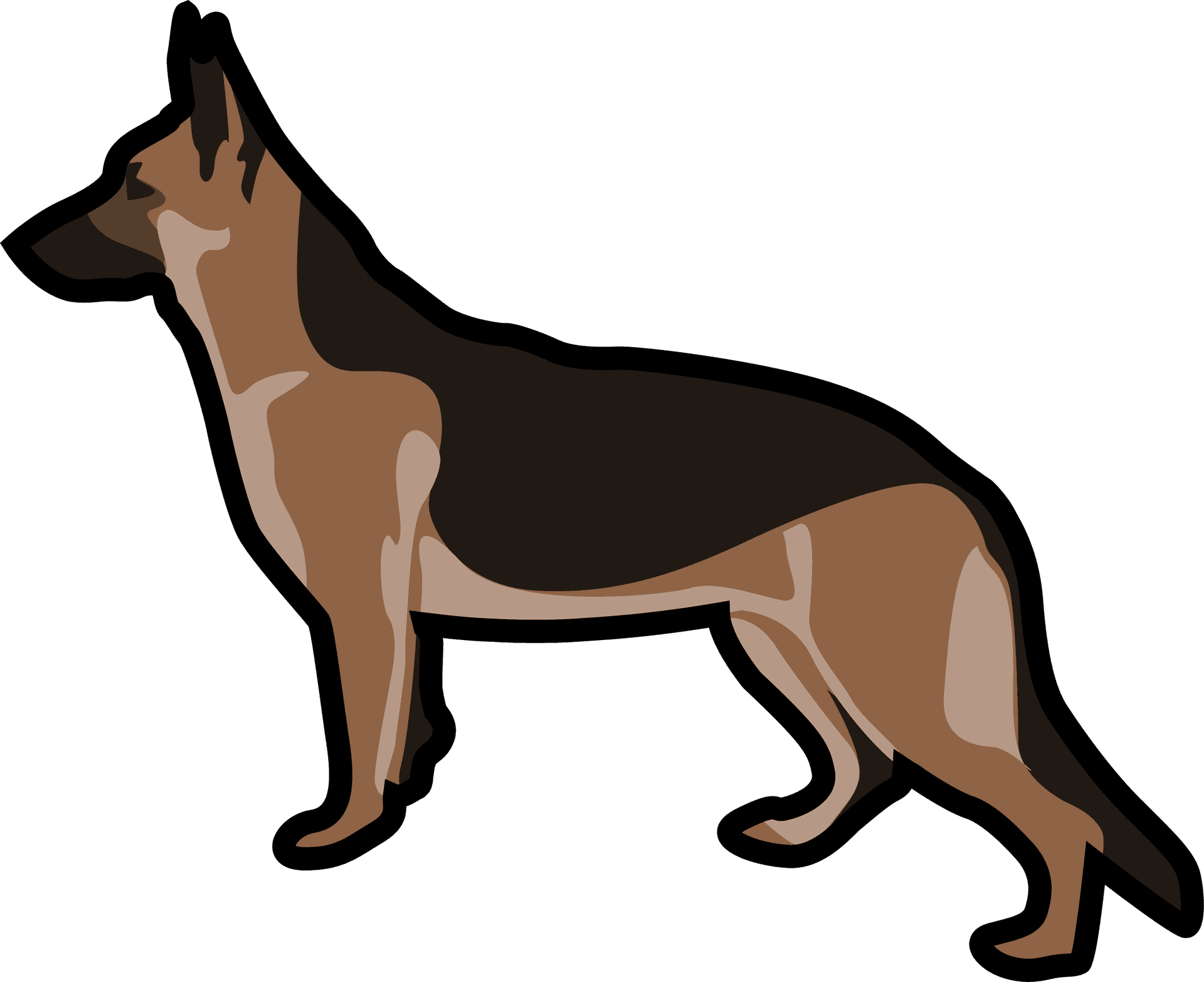 Alert German Shepherd Profile PNG Image