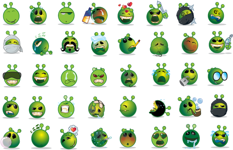 Alien_ Emoji_ Set PNG Image
