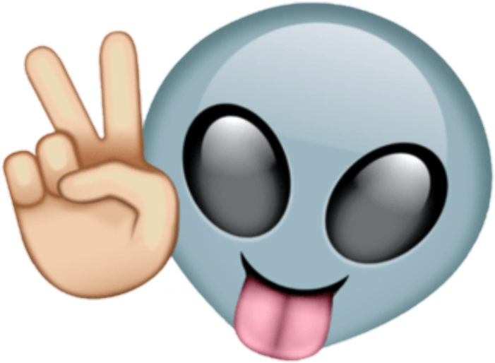 Alien_ Emoji_with_ Peace_ Sign_and_ Tongue_ Out PNG Image