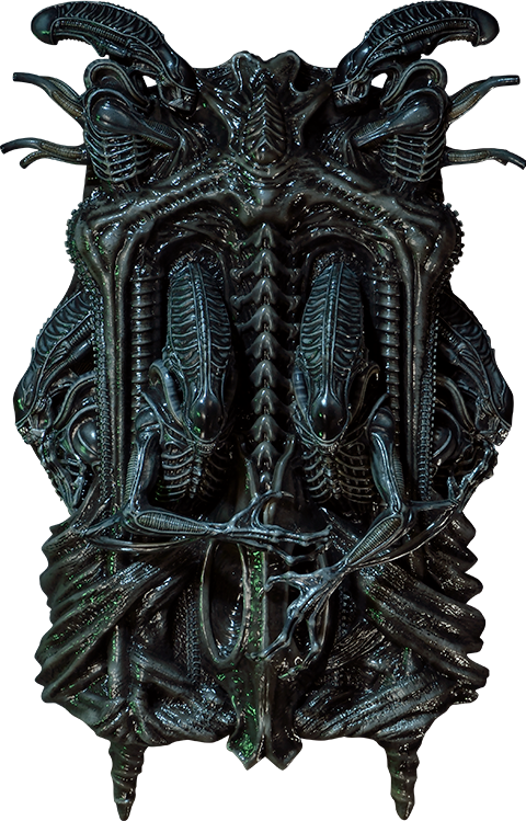 Alien Inspired Sculptural Wall Art PNG Image