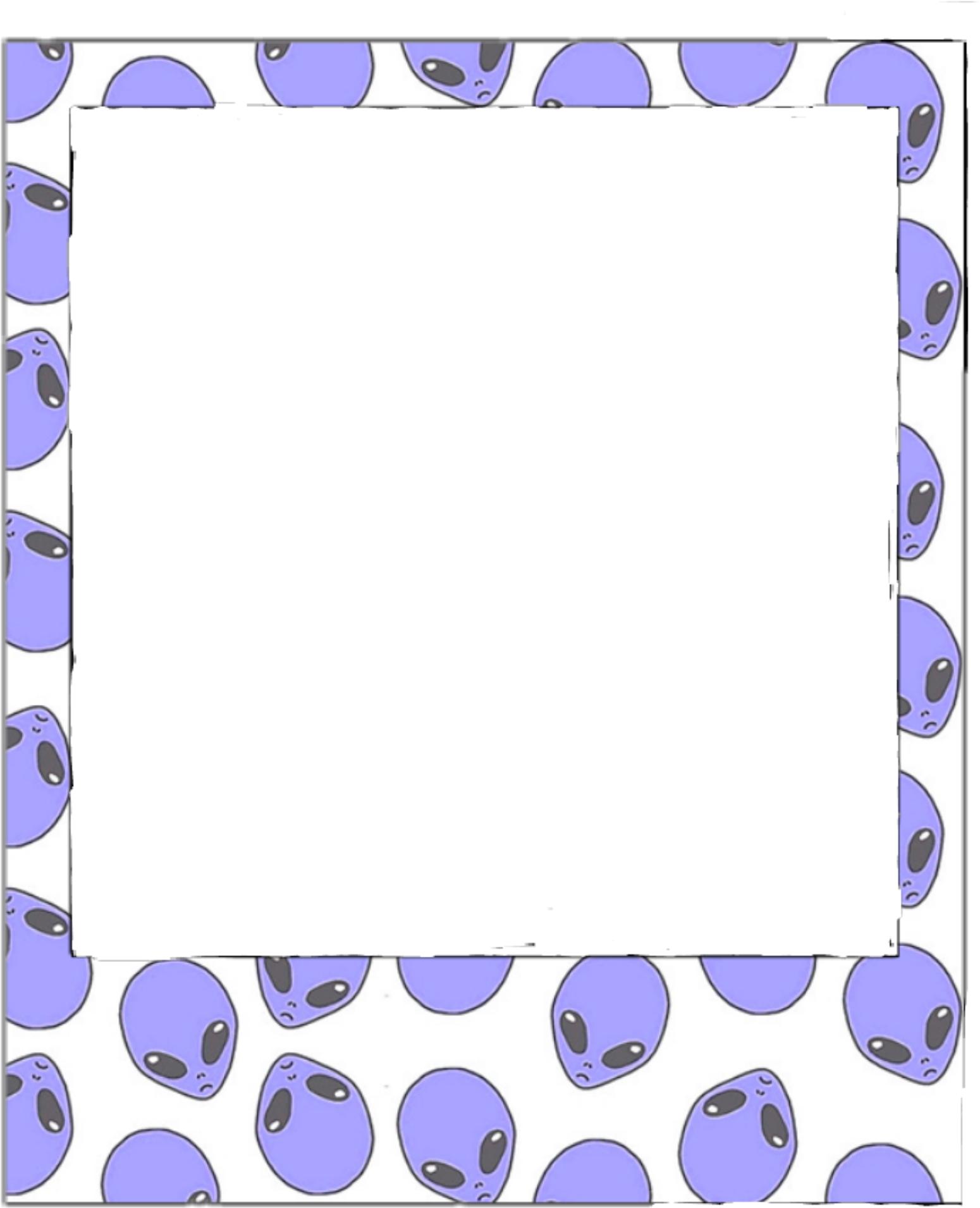 Alien Pattern Polaroid Frame PNG Image