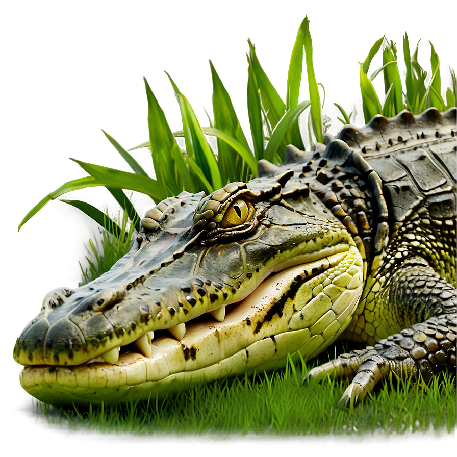 Alligator In Grass Png 05212024 PNG Image