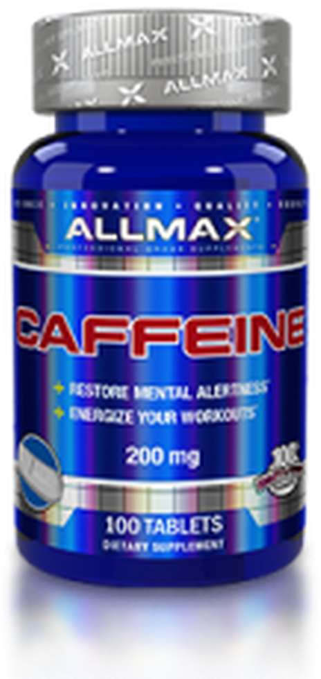 Allmax Caffeine Tablets Bottle PNG Image