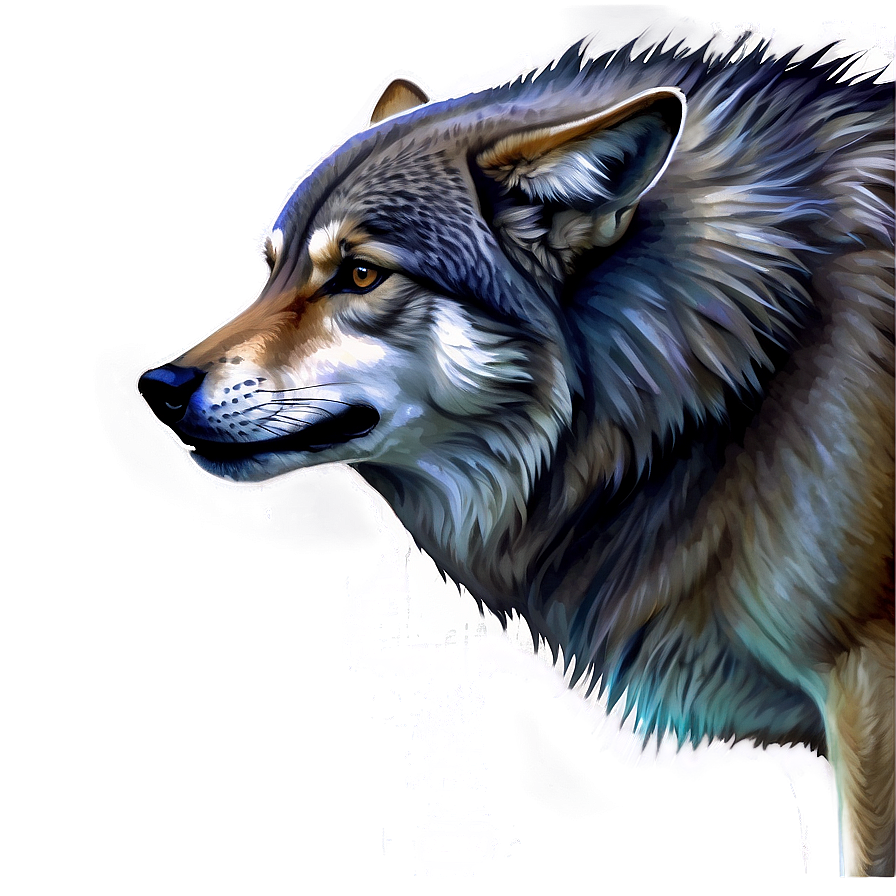 Alpha Wolf Watercolor Effect Png Tnx91 PNG Image