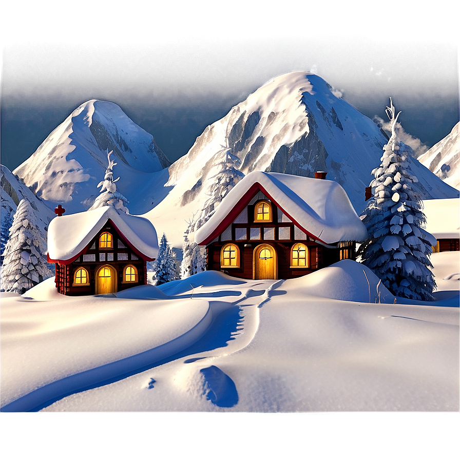 Alpine Snow Village Png 04292024 PNG Image