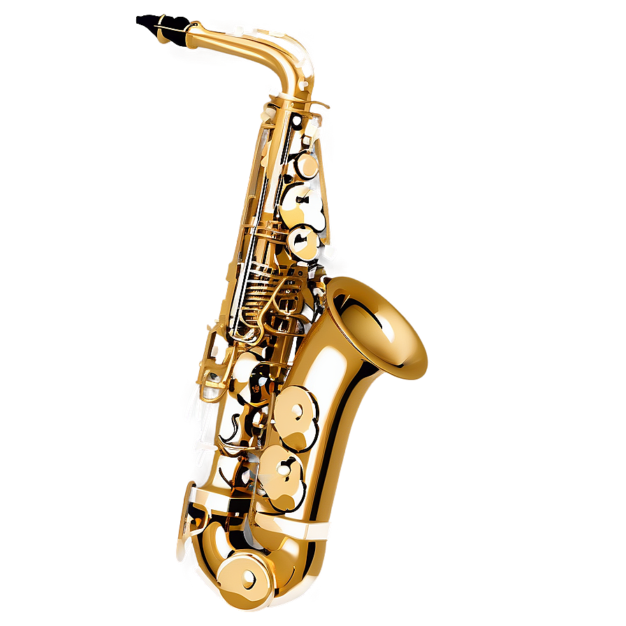 Alto Saxophone With Flowers Png Tab PNG Image