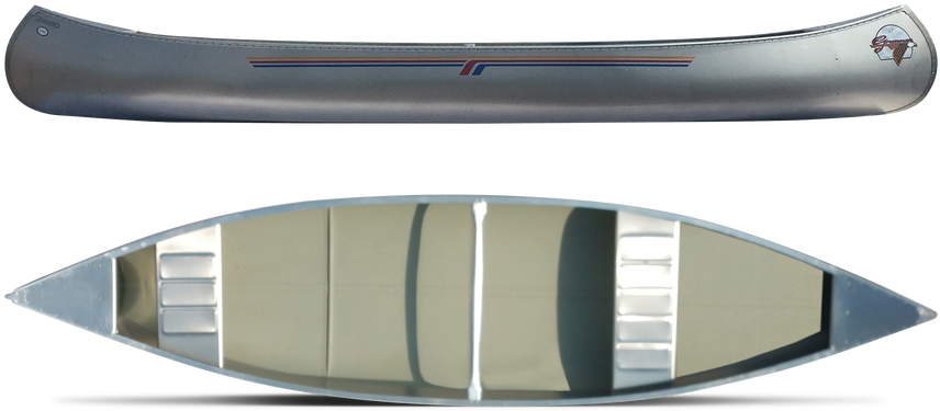 Aluminum Canoe Topand Bottom View PNG Image