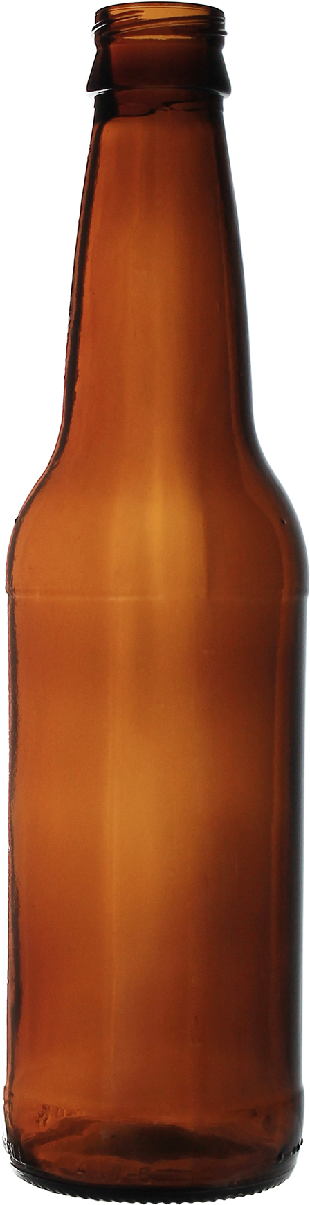 Amber Beer Bottle Isolated PNG Image