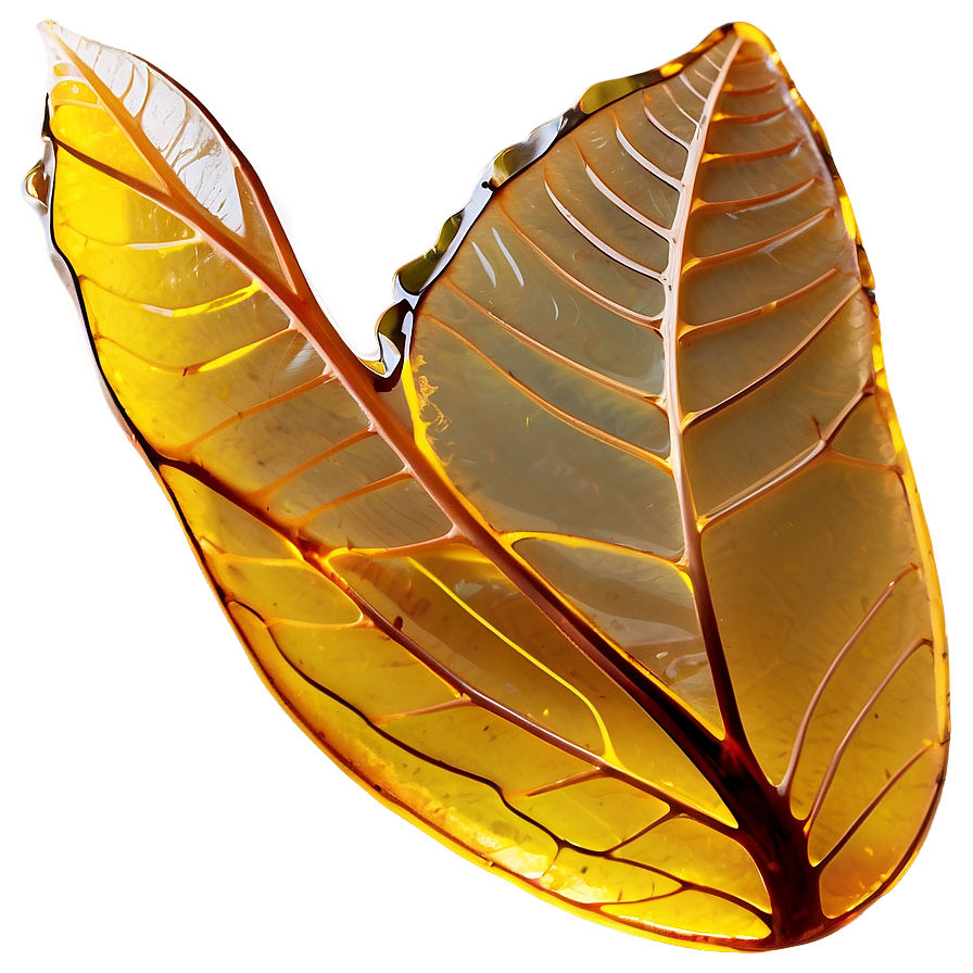 Amber Encased Leaf Png Olc83 PNG Image