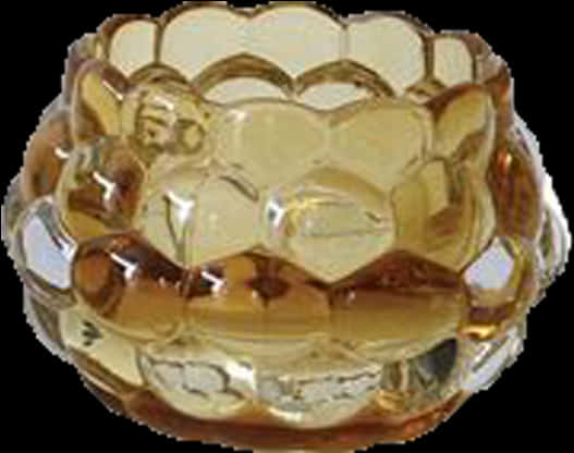 Amber Glass Ashtray PNG Image