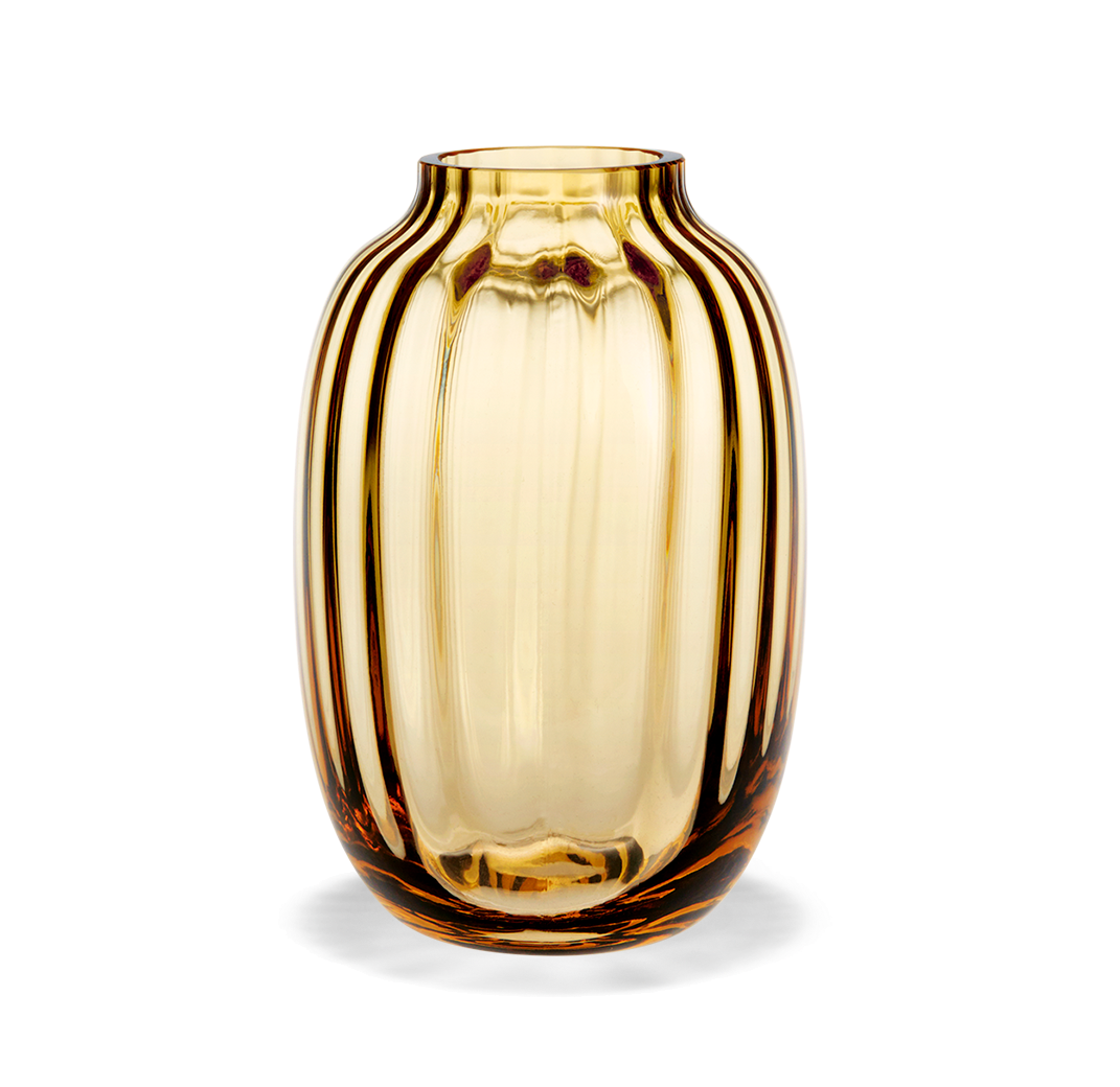 Amber Glass Vase Decorative PNG Image