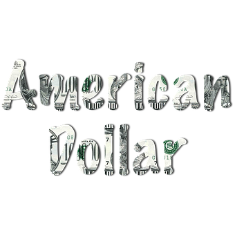 American Dollar Currency Text Design PNG Image