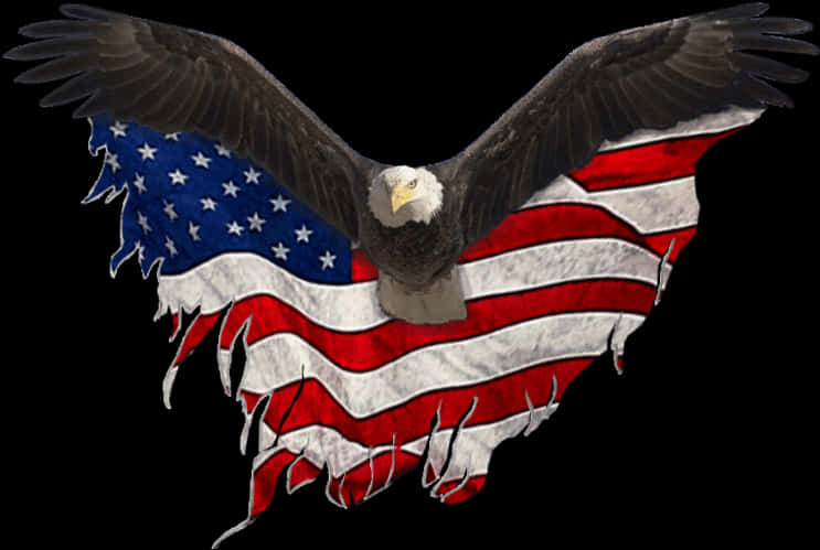 American Eagle Flag Wings PNG Image