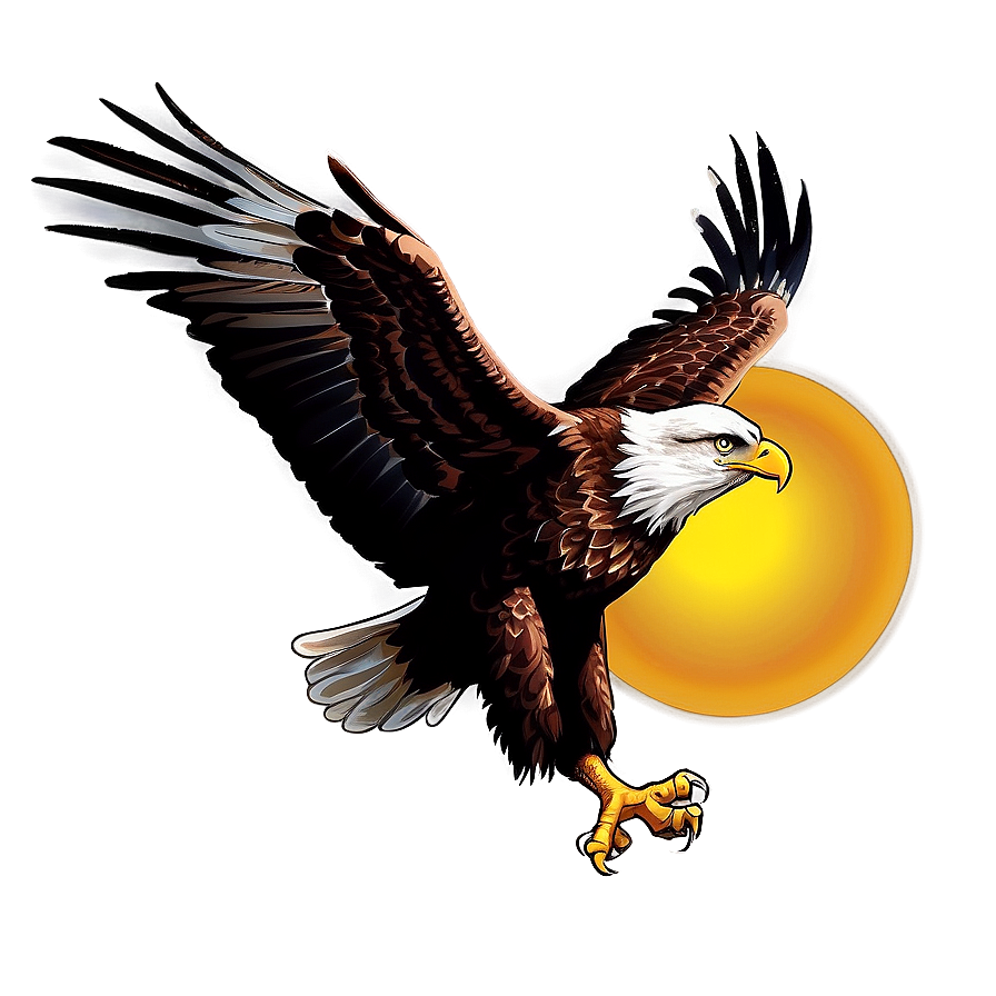 American Eagle With Sun Background Png 06122024 PNG Image