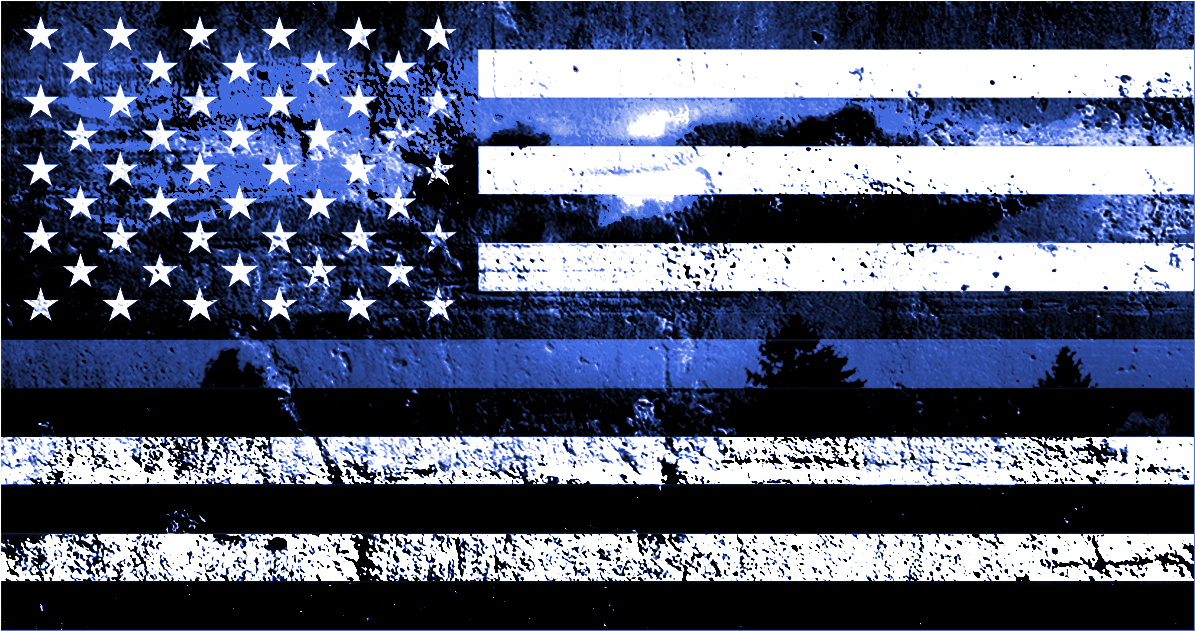 American Flag Blue Line Texture PNG Image