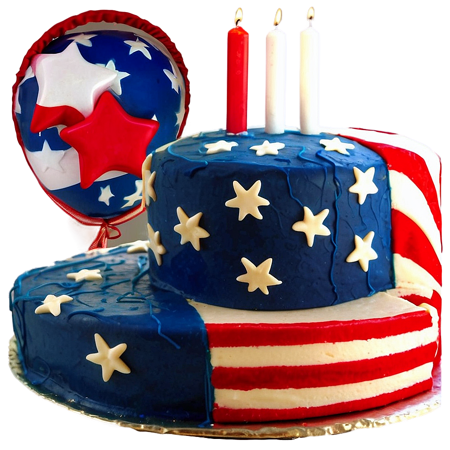 American Flag Cake 4th Of July Png Jfn PNG Image