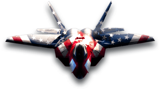 American Flag Jet Fighter Patriotic Design PNG Image