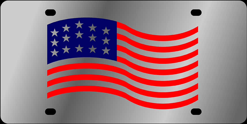 American Flag Metal Plate PNG Image