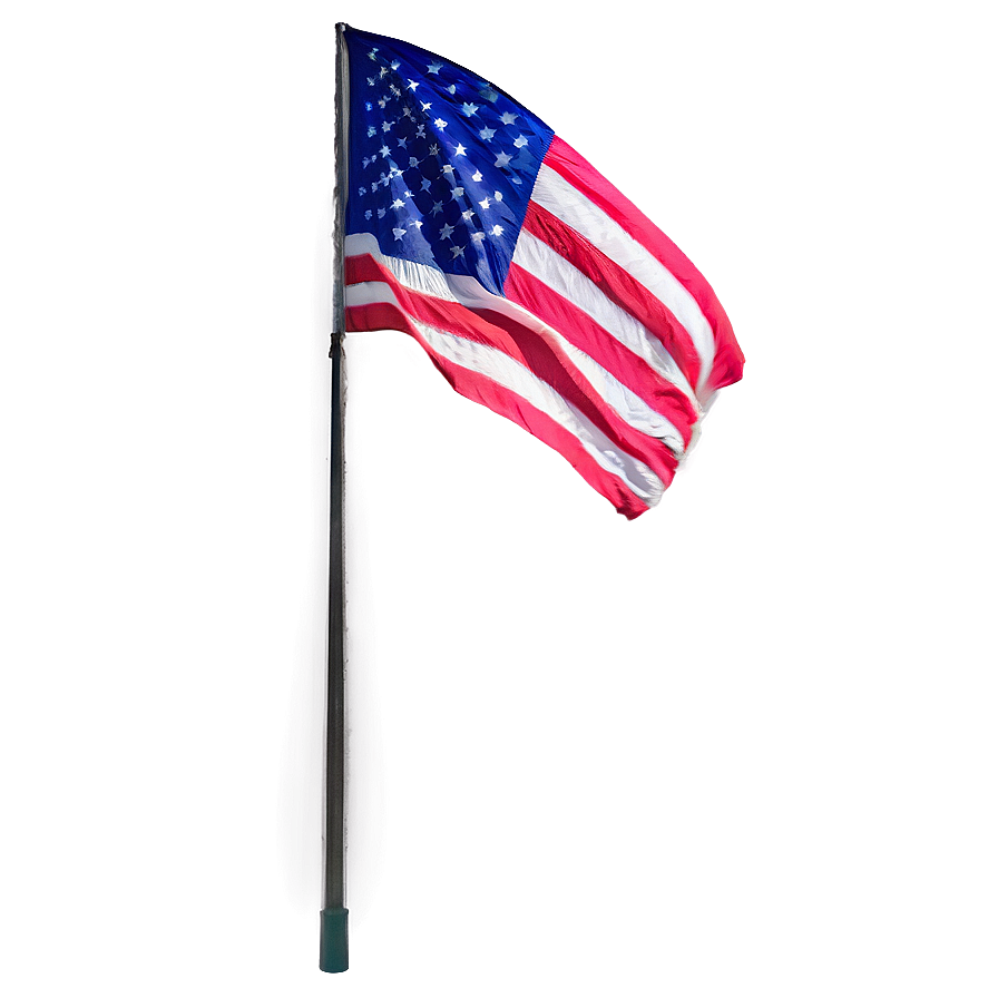 American Flag On Pole At Sunrise Png Tsm PNG Image