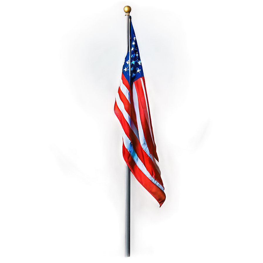 American Flag On Pole With Sunburst Background Png 06132024 PNG Image