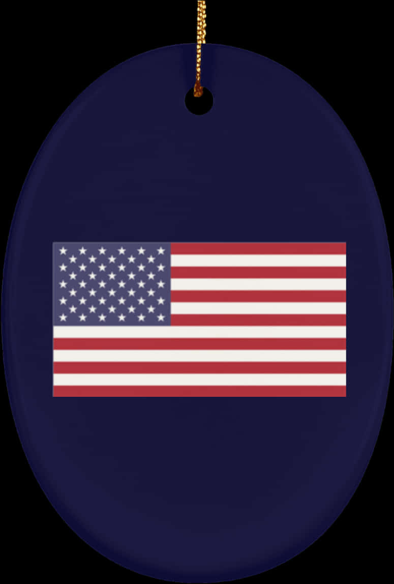 American Flag Oval Pendant PNG Image