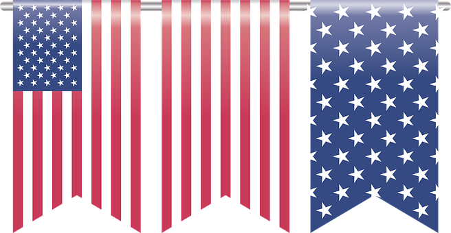 American Flag Ribbon Banner PNG Image