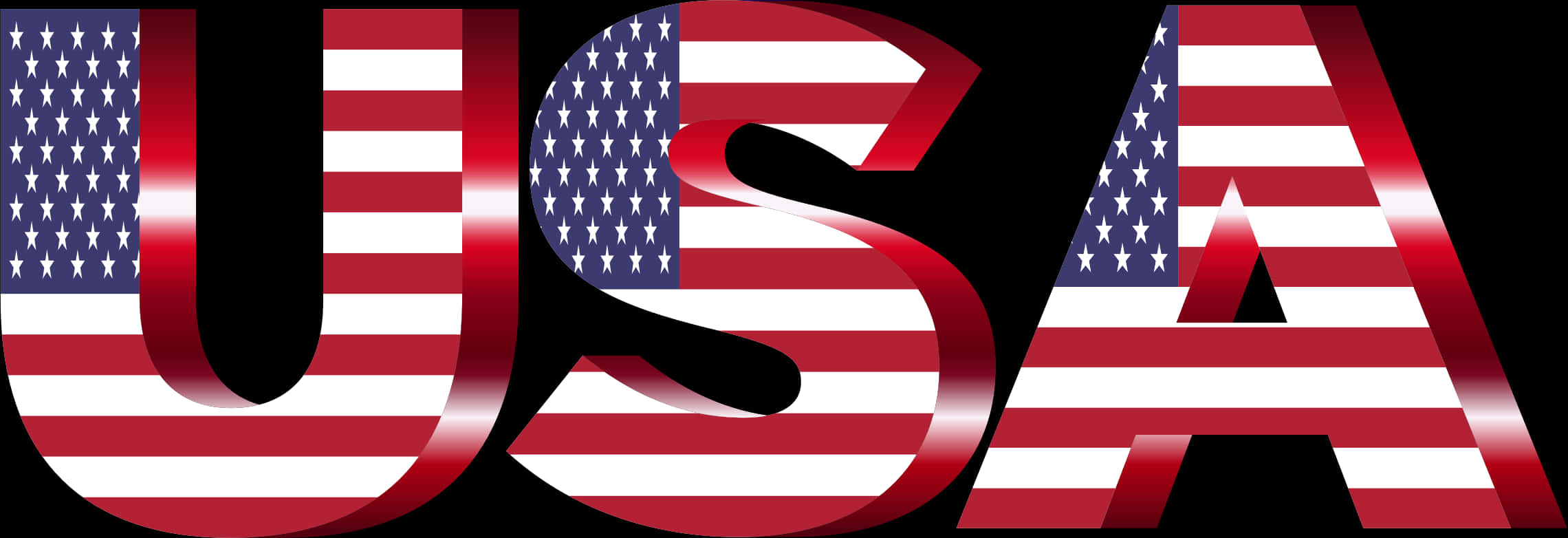 American Flag U S A Letters PNG Image