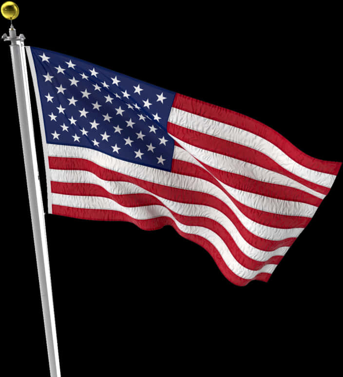 American Flag Waving PNG Image