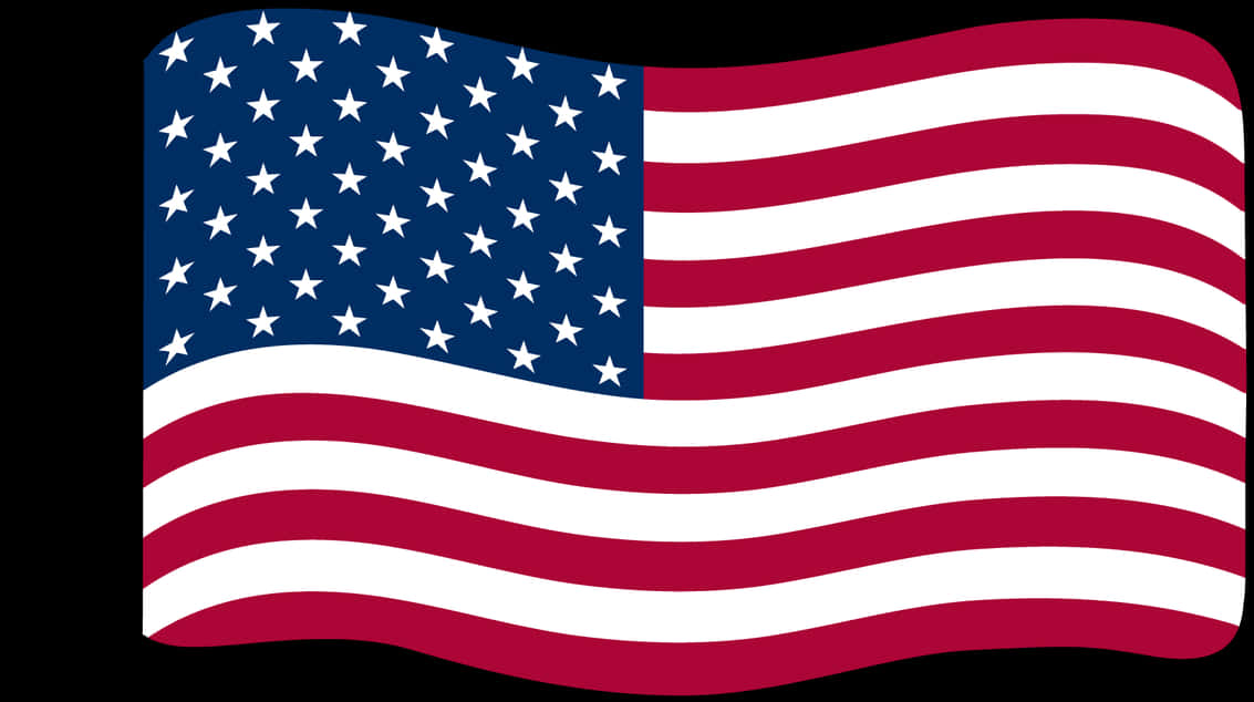 American Flag Waving Graphic PNG Image